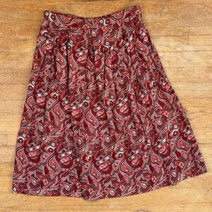 Vintage Floral Paisley Print Skirt Size Medium/Large 29-32" Waist 80s A-Line